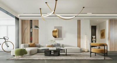 现代客厅3D模型下载